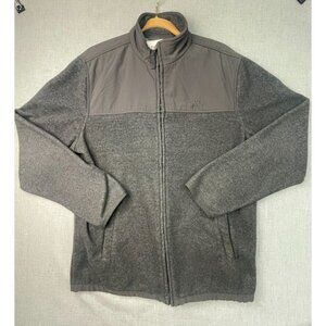 Aeropostale Men's Grey Full Zip Long Sleeve Fleece Turtleneck Sweater Large USED